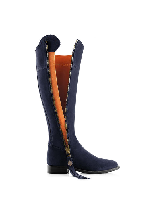 Regina Women's Knee-High Boots Navy Narrow Fit | Fairfax & Favor Regina Women's Knee-High Boots Navy Narrow Fit | Fairfax & Favor