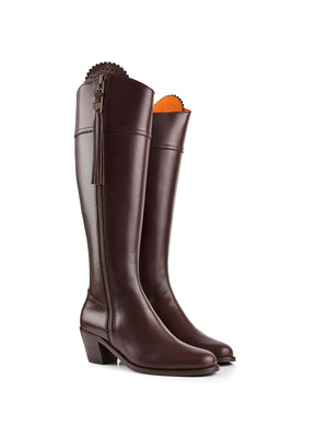 The Heeled Regina (Mahogany) Sporting Fit - Leather Boot