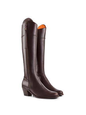 The Heeled Regina (Mahogany) Narrow Fit - Leather Boot