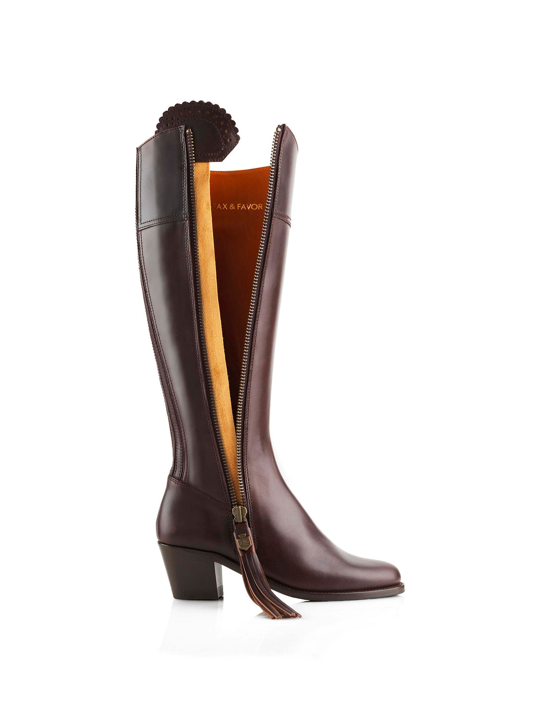 Heeled Regina (Regular Fit) - Mahogany Leather - Tall Boots