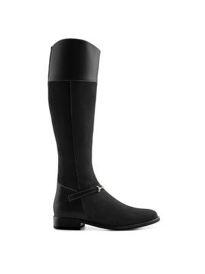 The Octavia - Women's Boot - Black Suede, Regular Calf