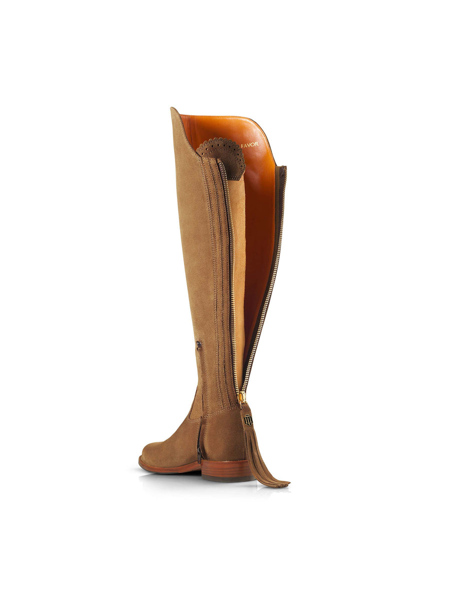 The Amira - Women's Over-the-Knee Boots - Tan Suede