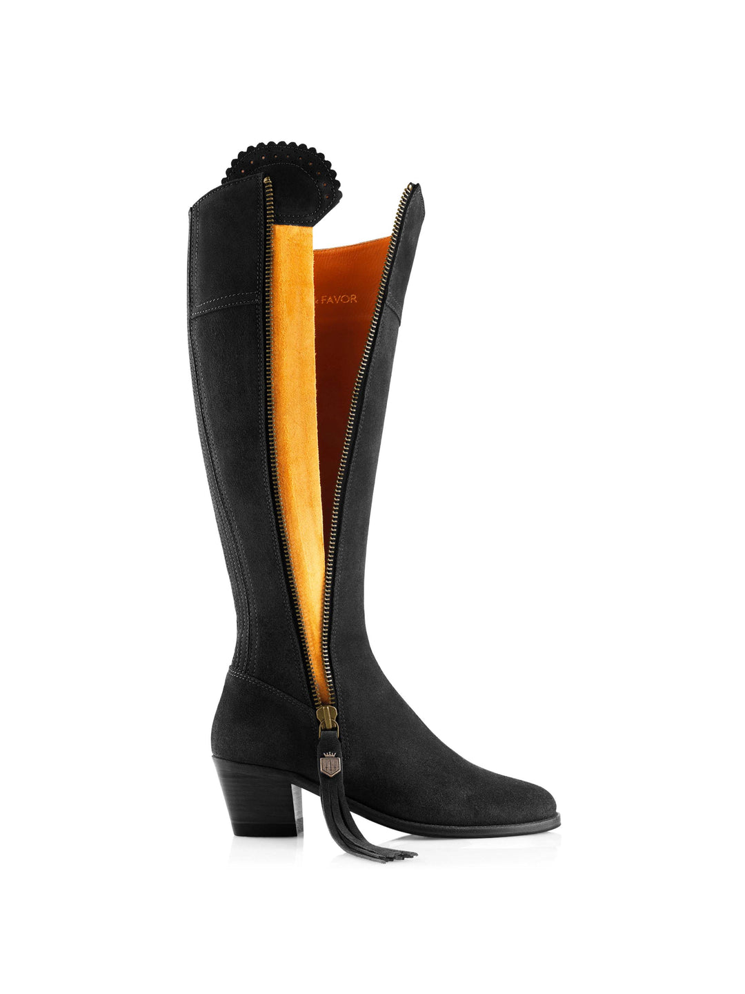 Heeled Regina (Regular Fit) - Black Suede - Tall Boots