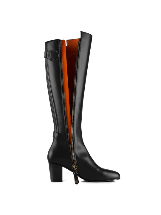 womens tall black leather dress boots Amazon.com | SOVANYOU Black Knee High Boots Leather Tall Black Boots for Women Chunky Heeled Long Boot Square Toe Go-Go Boot