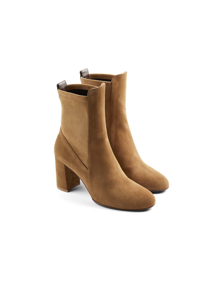 The Heeled Belgravia Ankle - Tan Suede