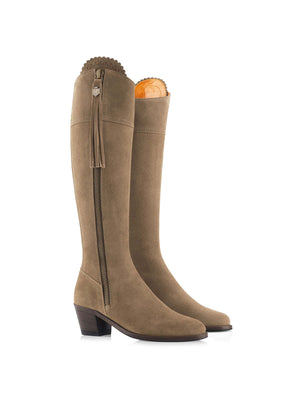 The Heeled Regina (Taupe) Regular Fit - Suede Boot