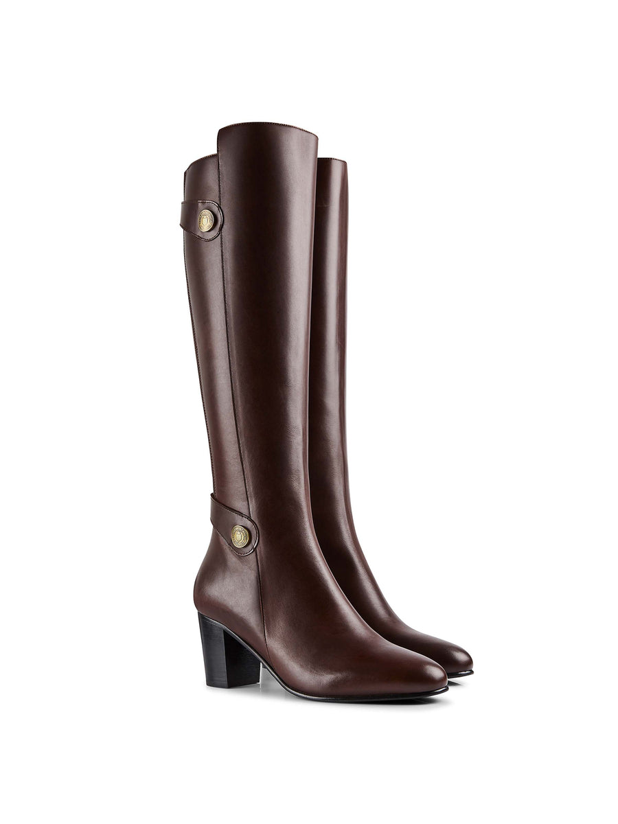 The Upton - Women's Tall Boots - Mahogany Leather - Regular Fit