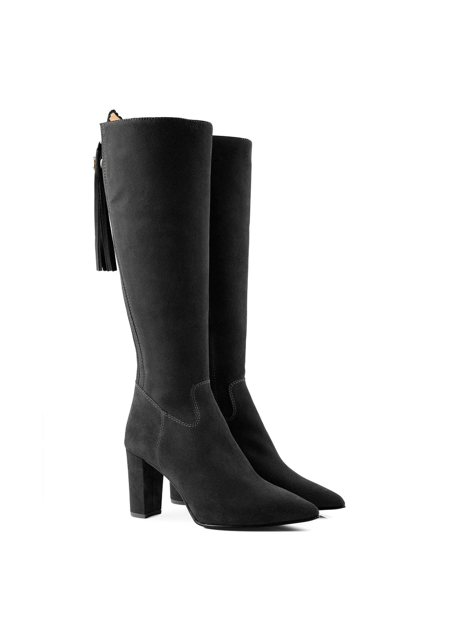 The Soho - Women's Heeled Boots - Black Suede