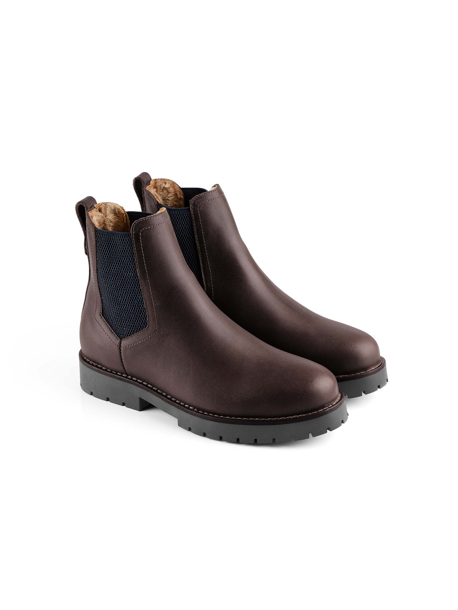 The Boudica - Women's Shearling Lined Ankle Boots - Mahogany Leather