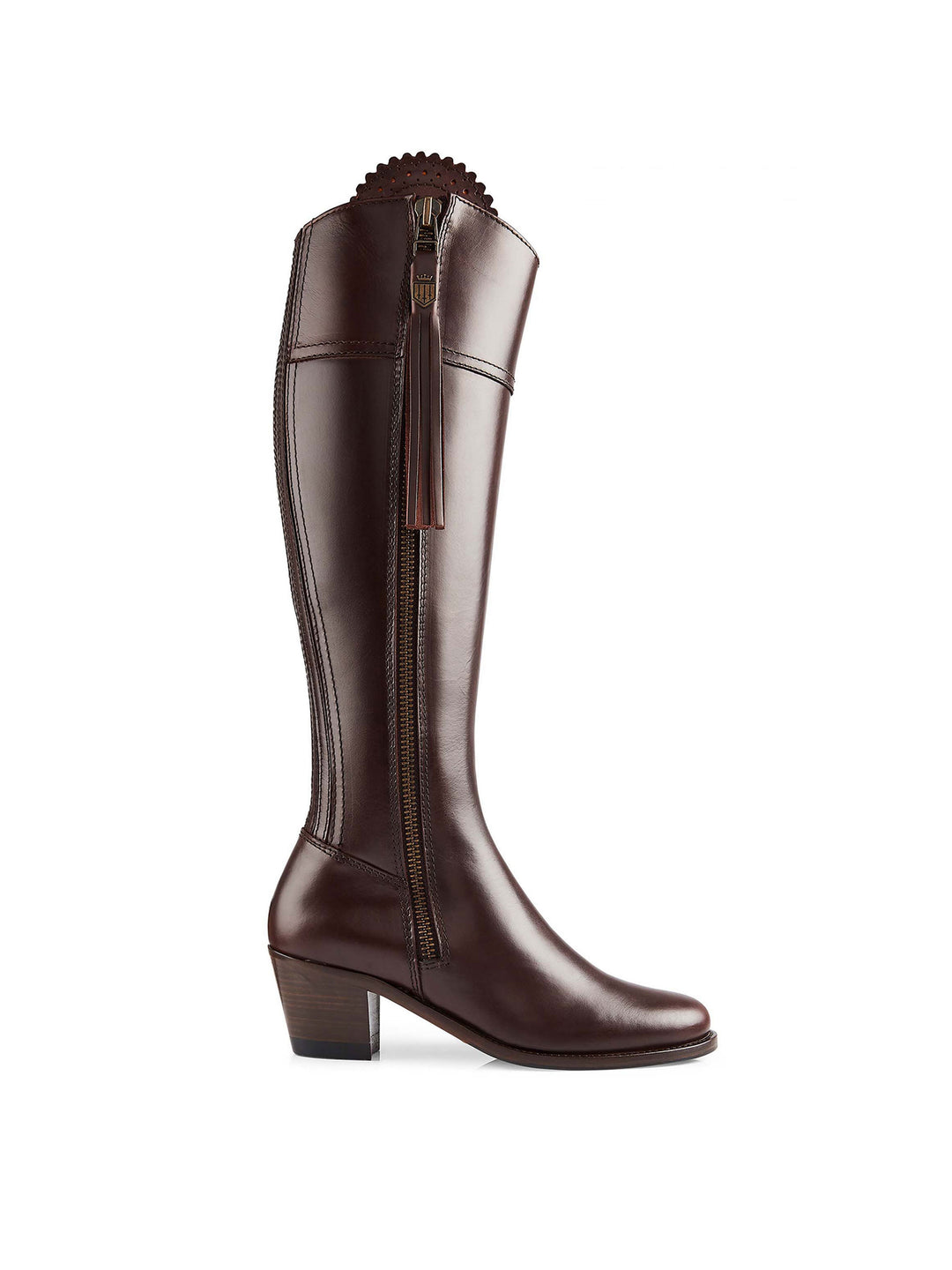 Heeled Regina (Sporting Fit) - Mahogany Leather - Tall Boots