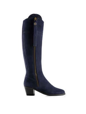 The Heeled Regina (Sporting Fit) - Navy Blue Suede