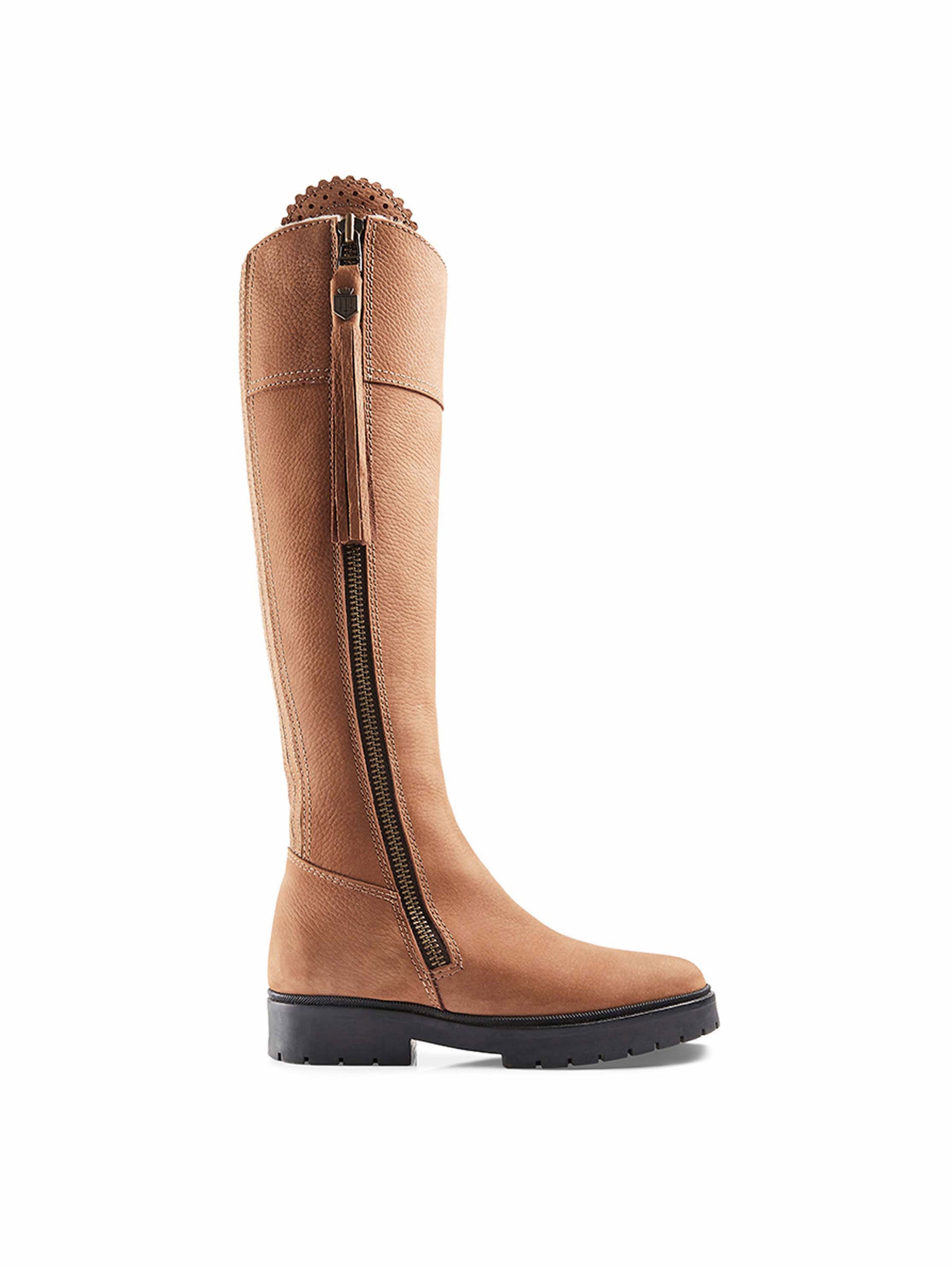 Shearling Lined Regina Cognac Nubuck