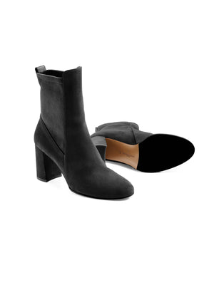The Heeled Belgravia Ankle - Black Suede