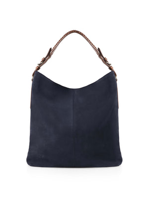 The Tetbury - Women's Tote Bag - Navy Blue Suede