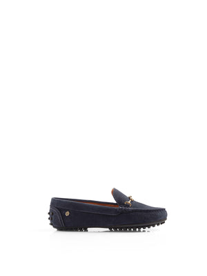 The Trinity - Women's Driving Shoe - Navy Blue Suede