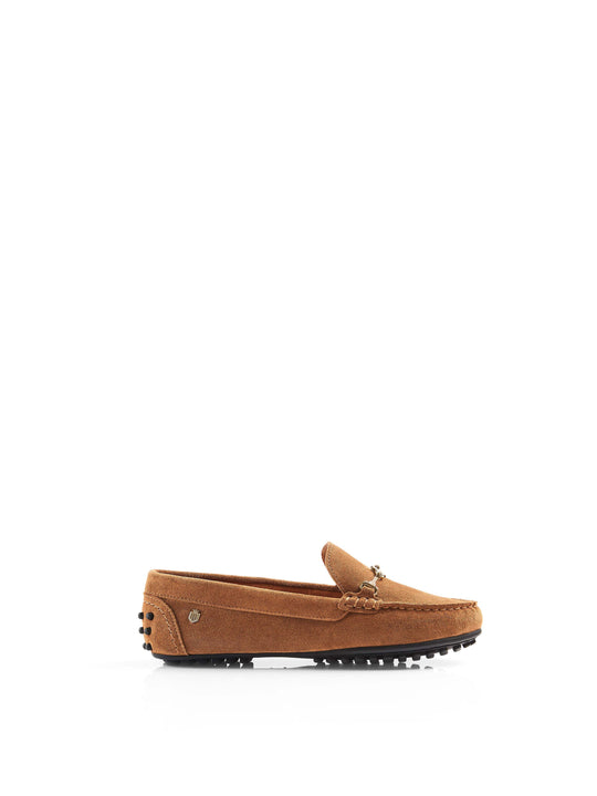 Trinity Women's Driving Shoes Tan Suede Fairfax Favor