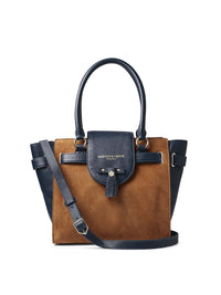 The Windsor Tote - Tan &amp; Navy